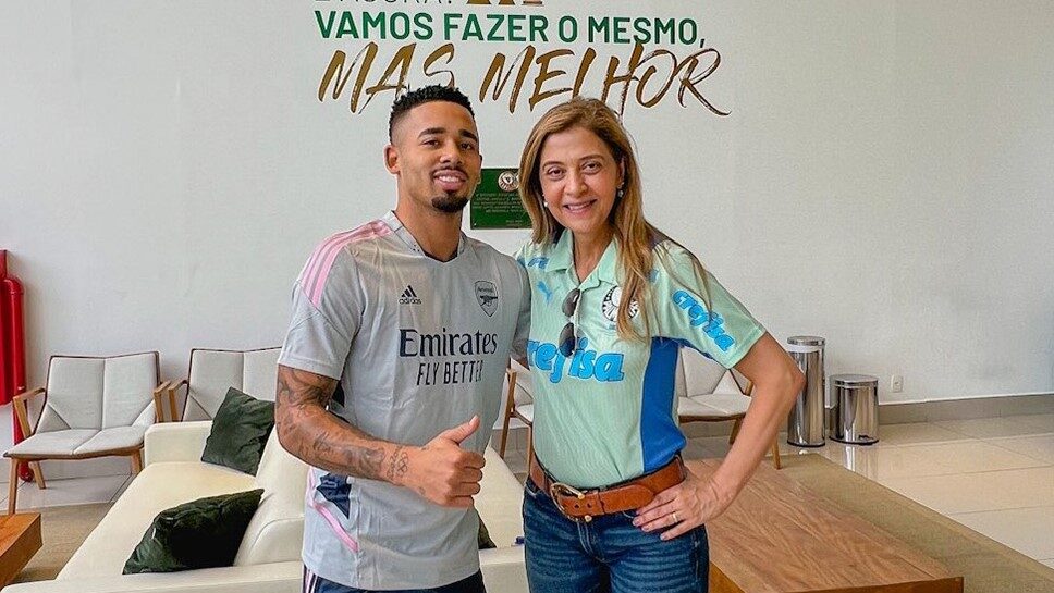 Leila Pereira afirmou recentemente que tentou repatriar Gabriel Jesus para o Palmeiras, mas não obteve sucesso