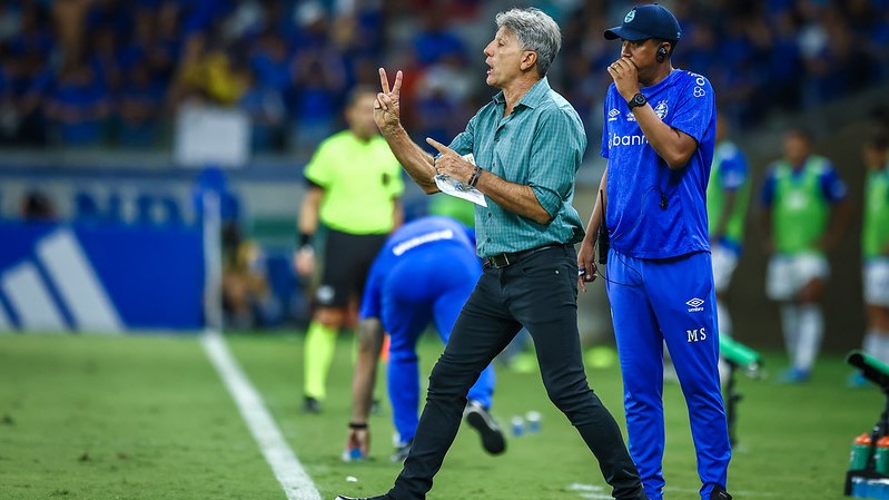 Renato Gaúcho, durante o empate entre Grêmio e Cruzeiro, no Mineirão