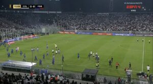 Confusão na partida entre Colo-Colo x Fortaleza, pela Libertadores
