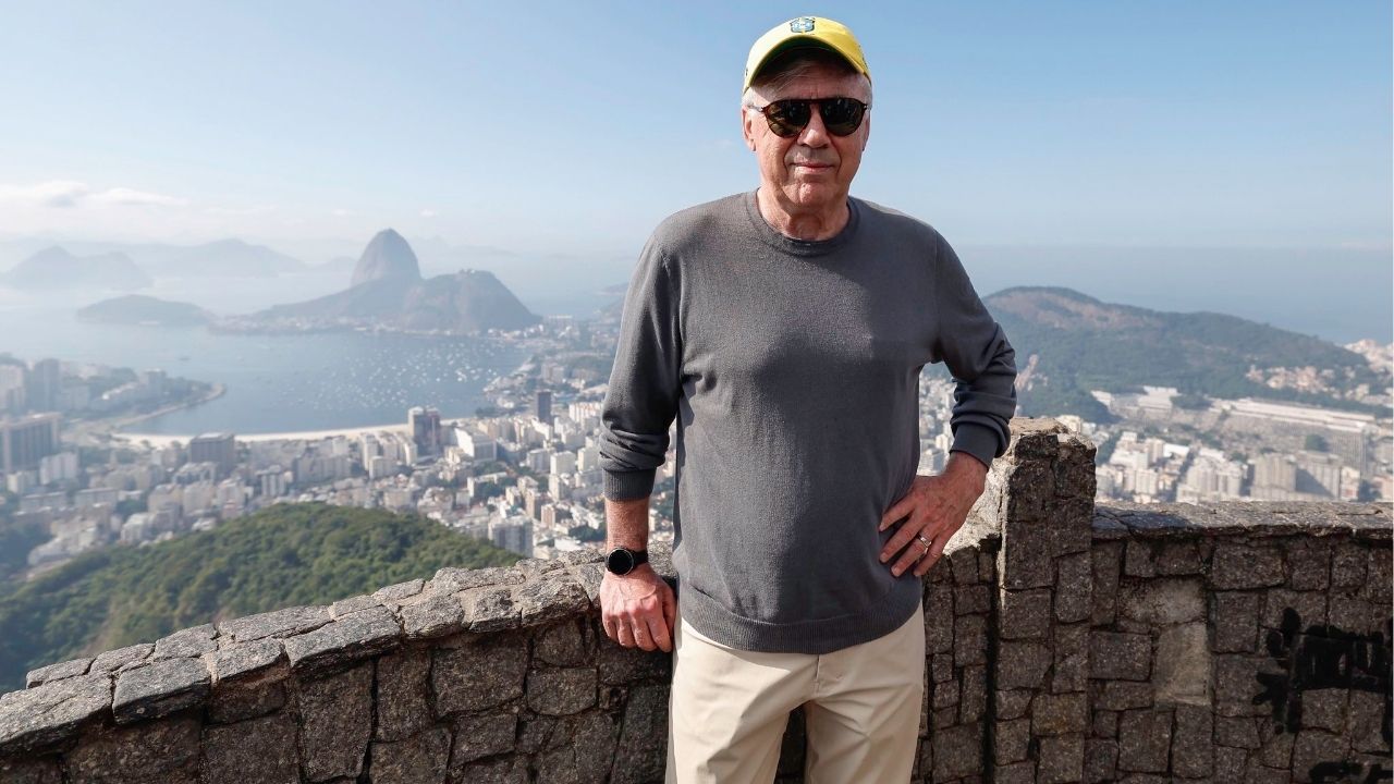 Carlo Ancelotti visita Cristo Redentor (Foto: Rafael Ribeiro/CBF)