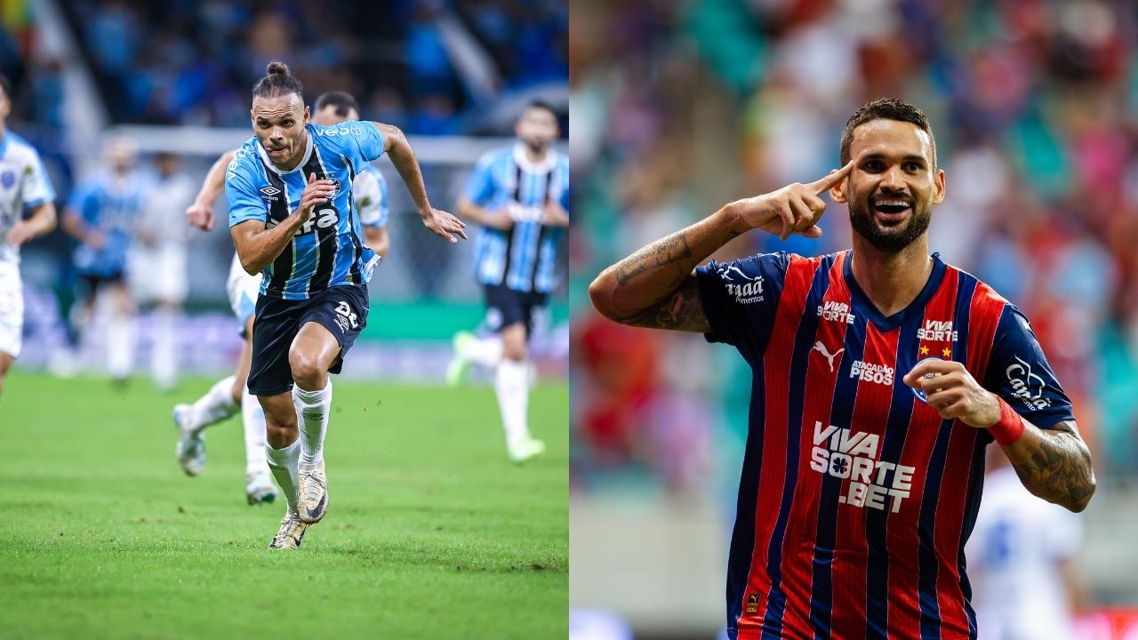 Grêmio e Bahia se enfrentam pela 10ª rodada do Brasileirão (Fotos: Lucas Uebel/Grêmio / Letícia Martins/EC Bahia)