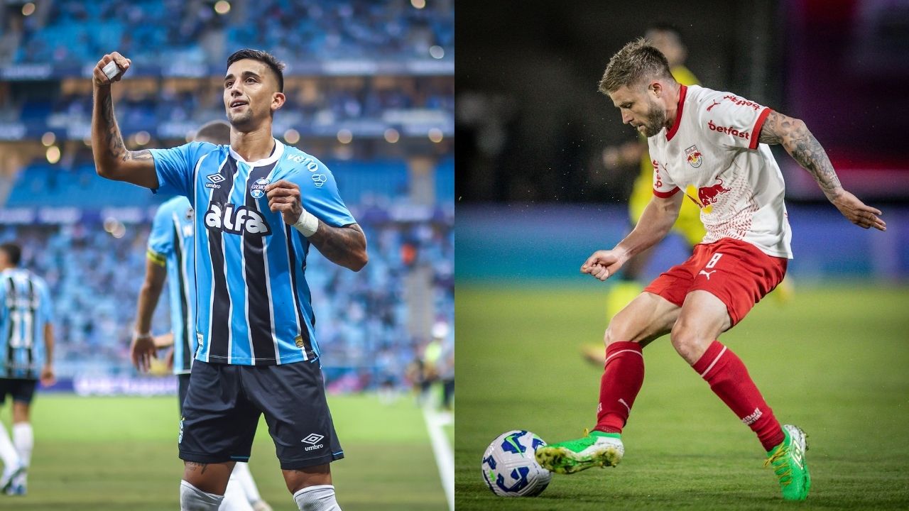 Grêmio x Bragantino (Fotos: Lucas Uebel/Grêmio | Ari Ferreira/RB Bragantino)