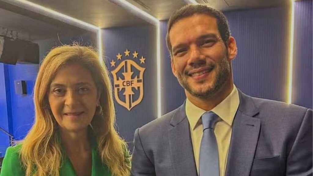 Leila Pereira e Samir Xaud conversaram nos EUA sobre criação da liga (Foto: Divulgação/Redes sociais/@leilapereira)