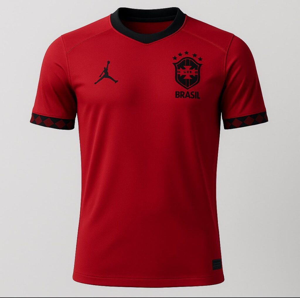 Diversas artes da camisa vermelha da seleção rodaram na internet (Foto: Reprodução/Twitter)